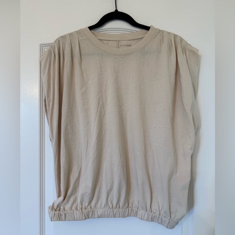 Pilcro Anthropologie Bubble Hem Muscle Tee
